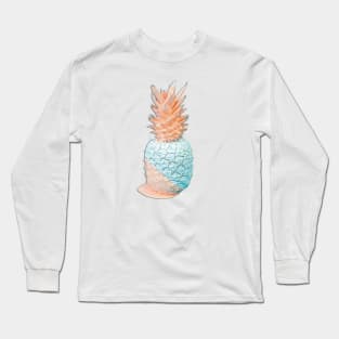 Pineapple Cute Painted Pineapple, Teal & Peach color, dipped in peach and teal graphic design, available on many products Long Sleeve T-Shirt